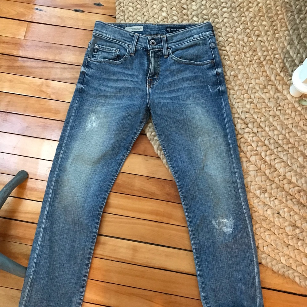 Ag ex-boyfriend crop distressed jeans